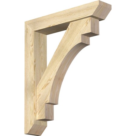 Ekena Millwork Merced Slat Rough Sawn Bracket w/ Offset Brace, Douglas Fir, 6"W x 30"D x 36"H BKT0604X30X36MRC06RDF